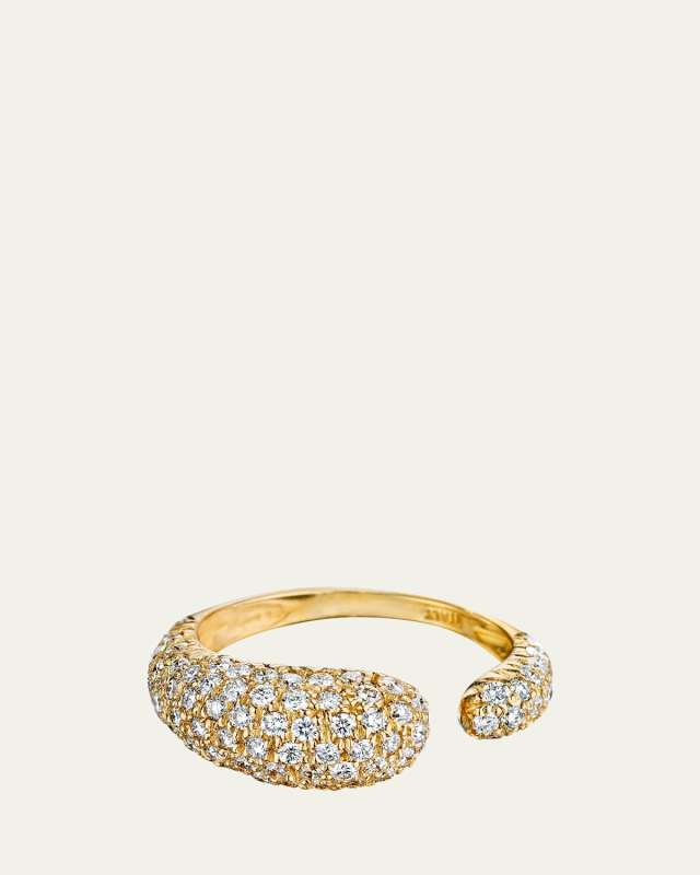 Gocce 18K Yellow Gold Diamond Pave ring